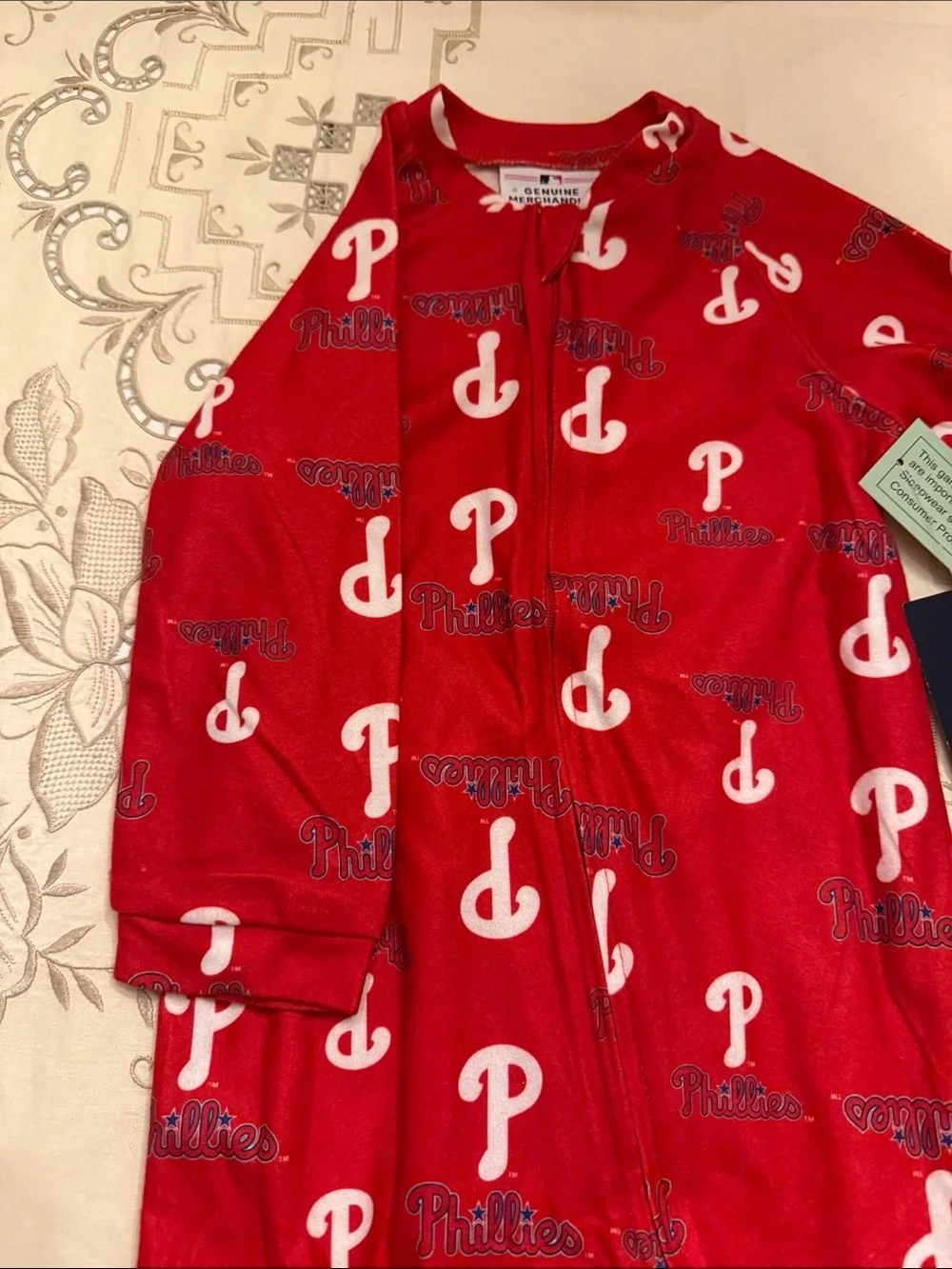 Genuine Merchandise Red Philadelphia Phillies Infant Footed One-Piece